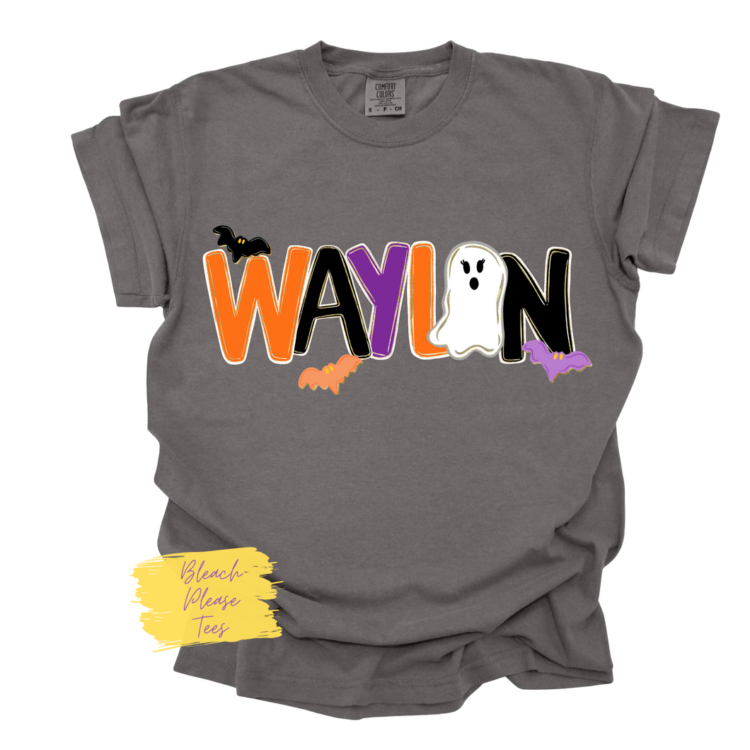 Custom Name Boys Halloween tee