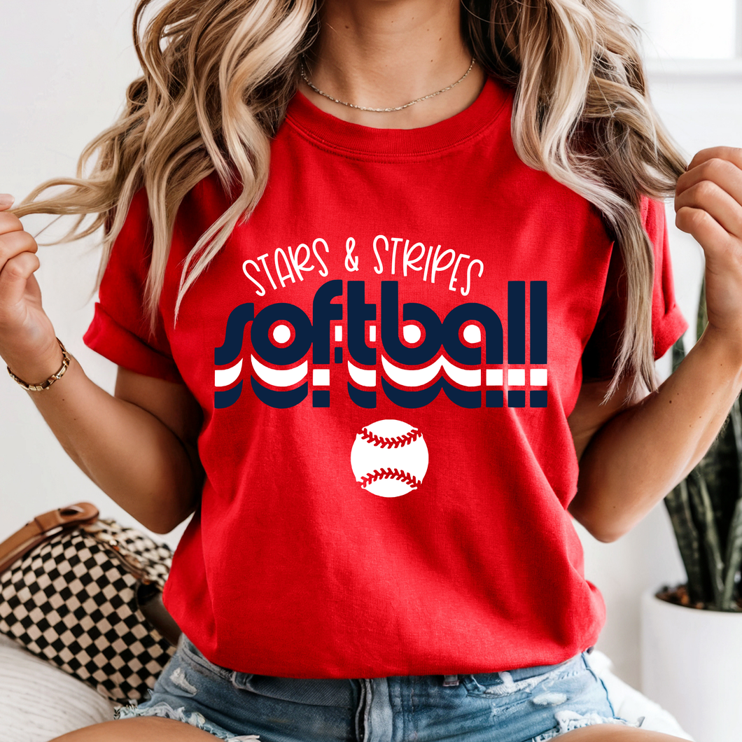 Stars and Stripes Softball Tee