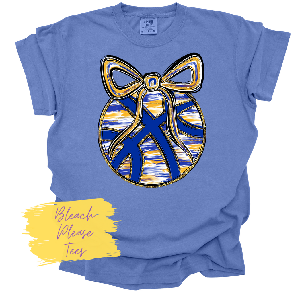Blue Gold Basketball Tee