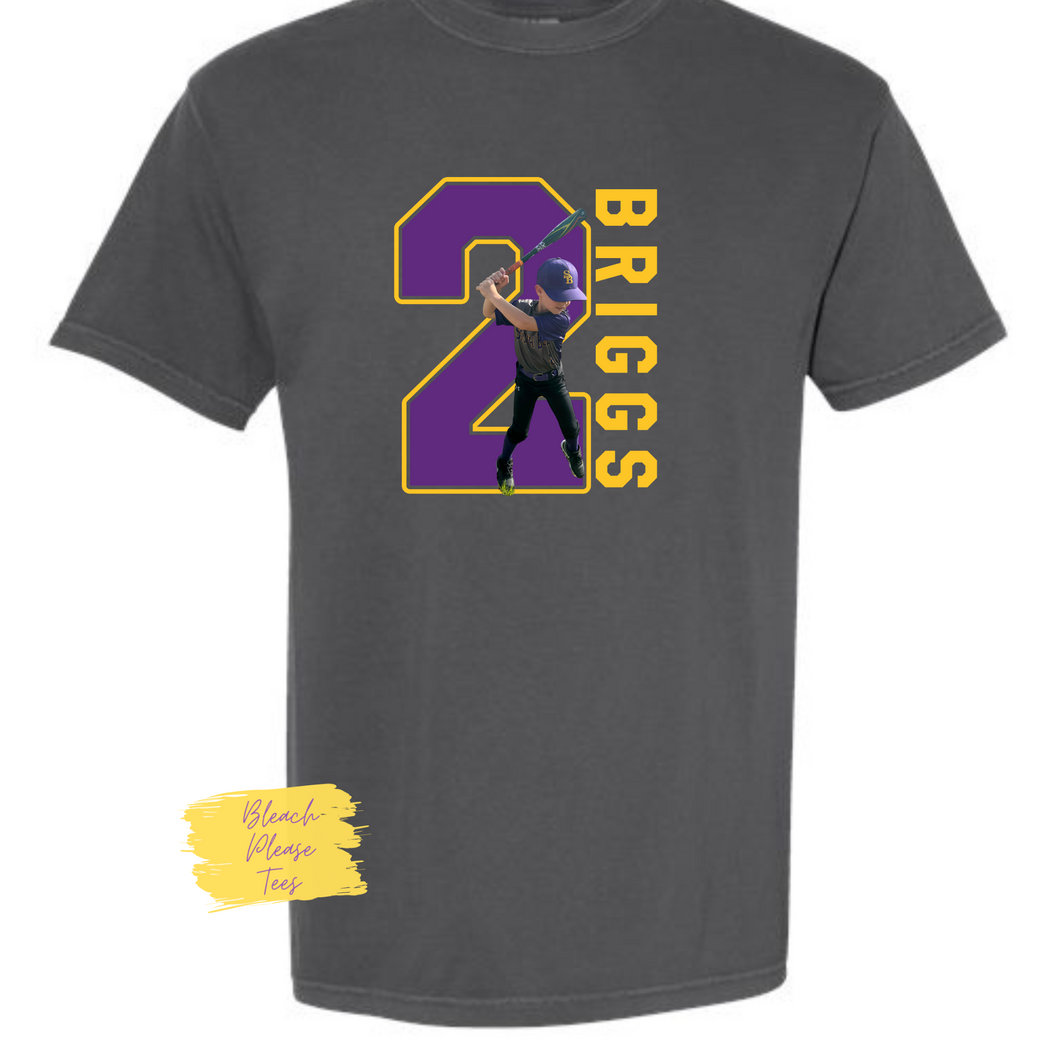 Comfort Color Custom Photo Number Tee Batter