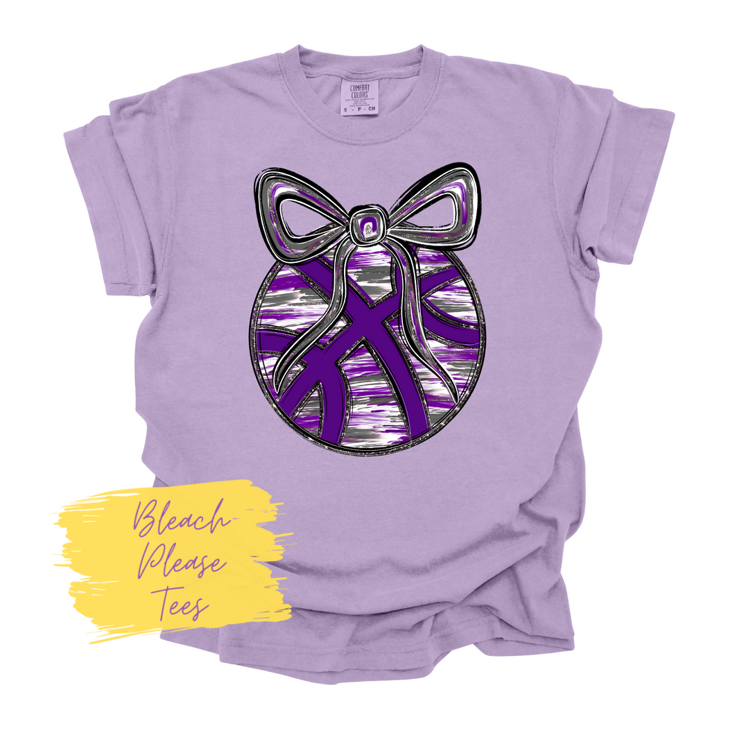 Purple Grey Basketball Tee