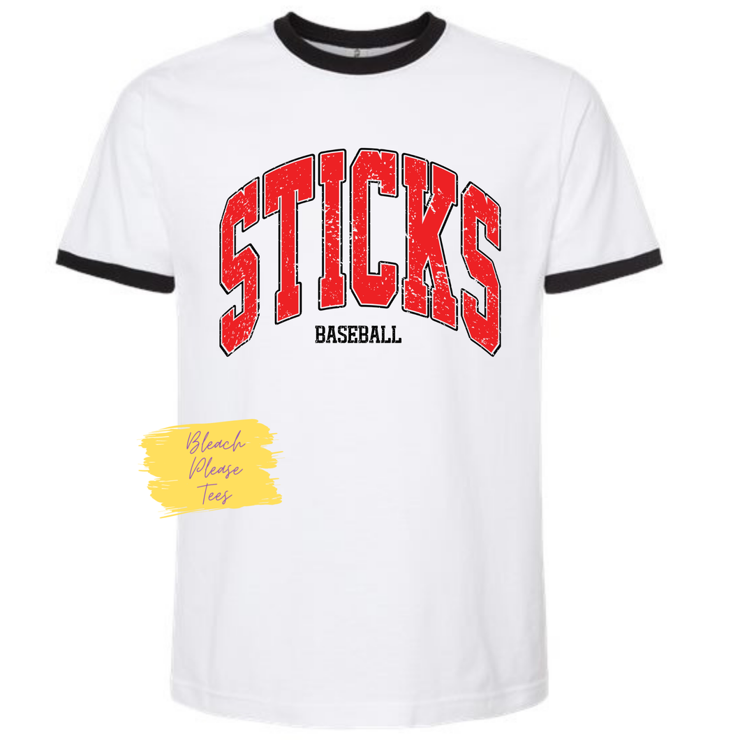 Sticks Baseball Ringer Tee