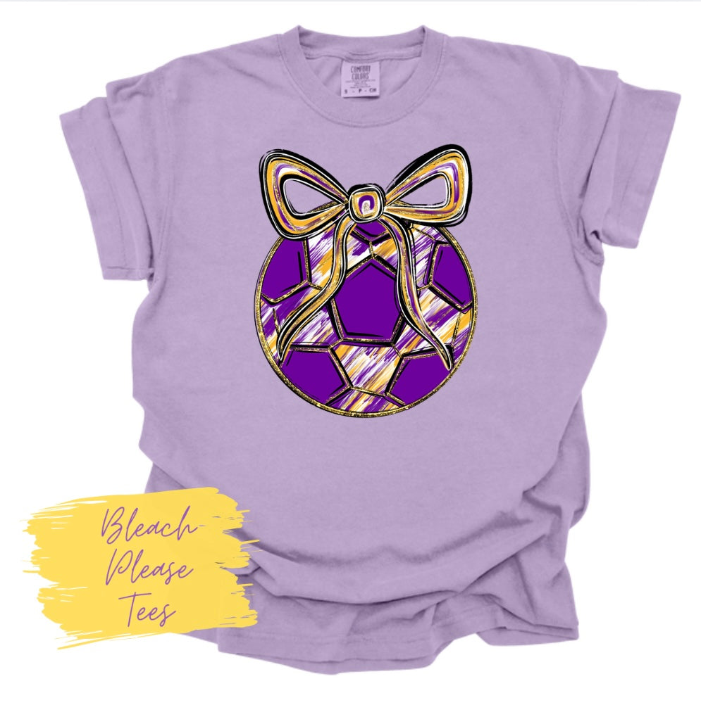 Purple Gold Soccer Ball Tee