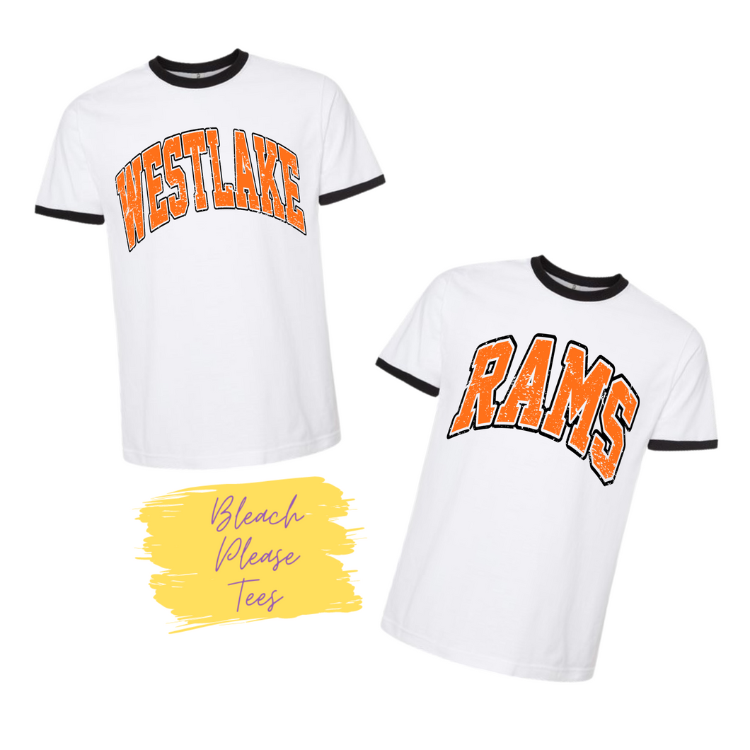 Westlake Rams Ringer Tee
