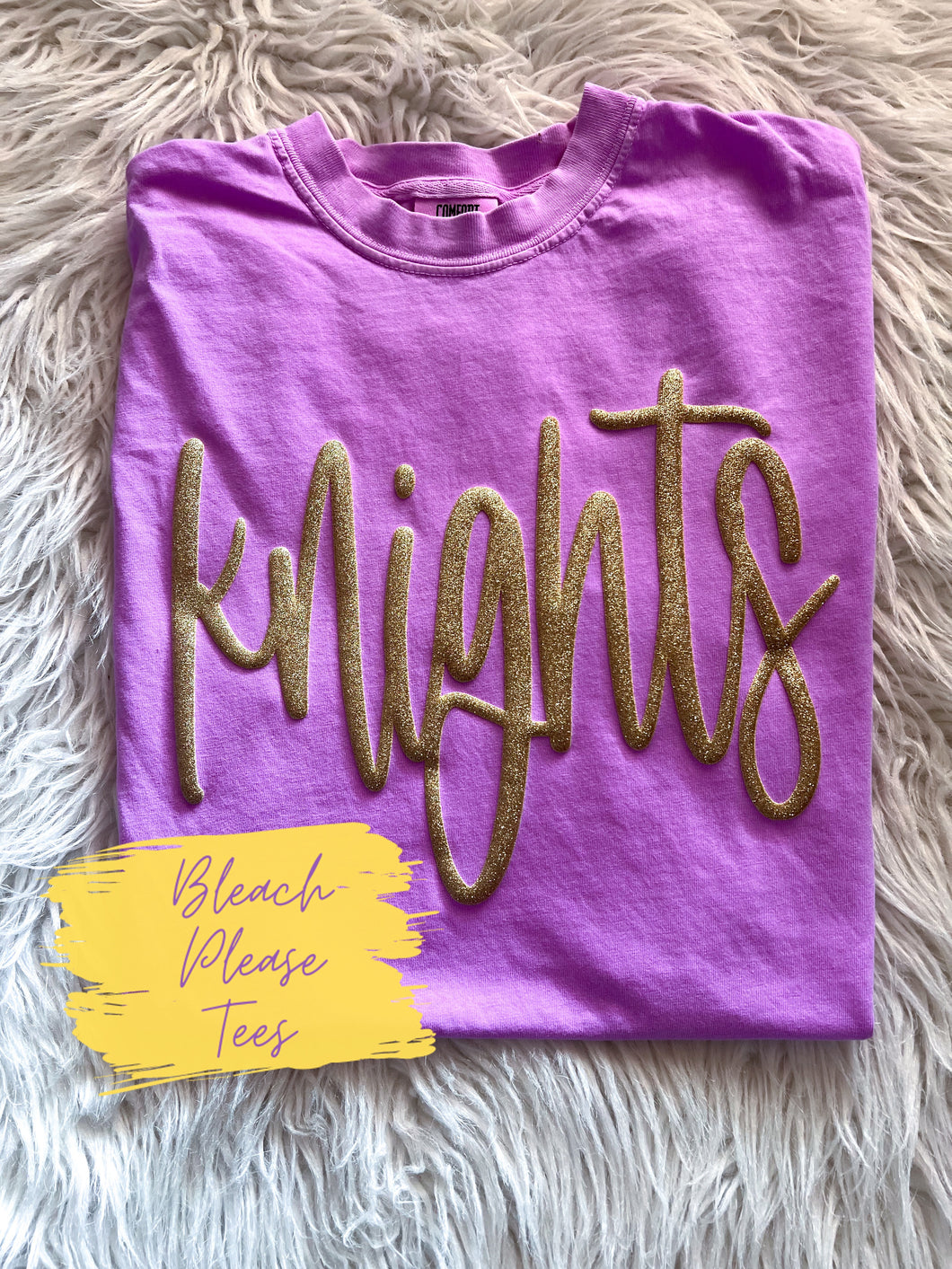 Neon Glitter Puff Knights Tee