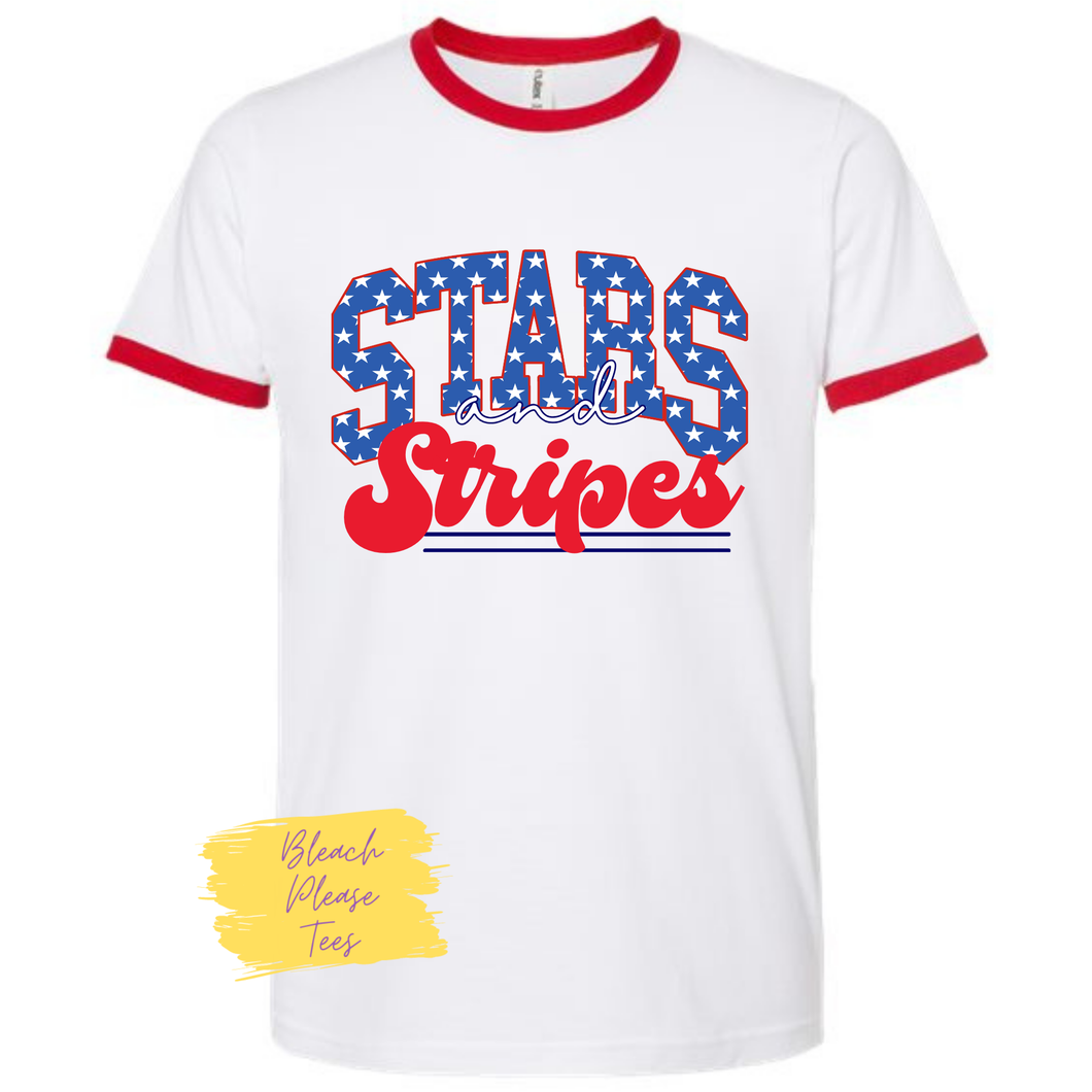 Stars and Stripes Ringer Tee
