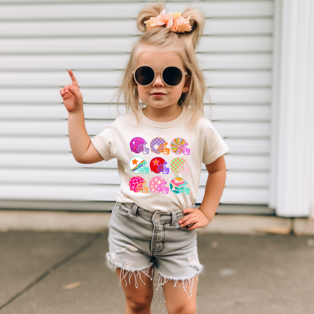 Girly Smiley Football Helmet Tee