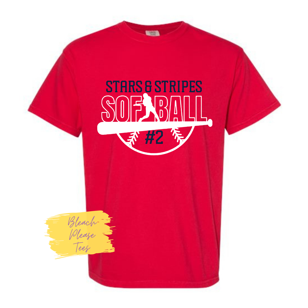 Stars and Stripes Softball Tee