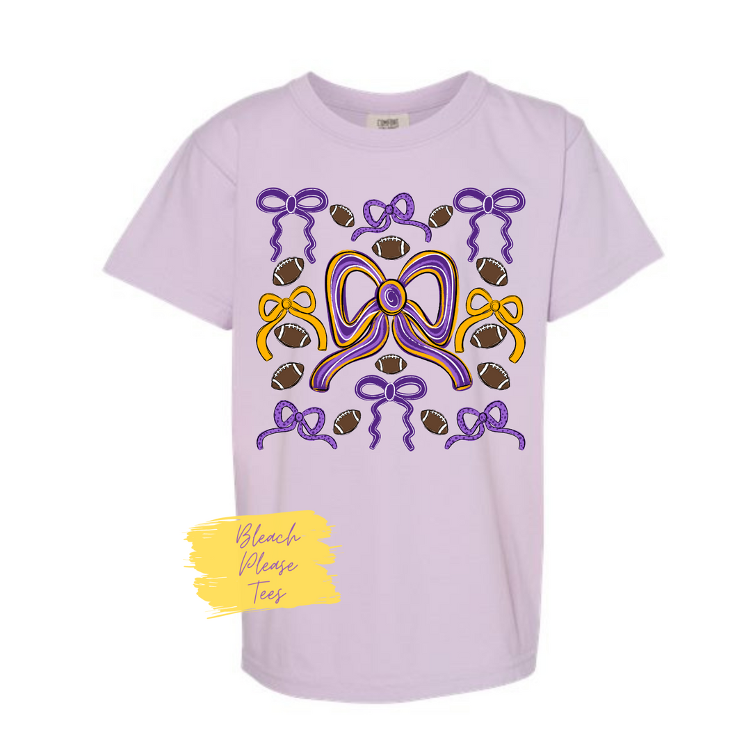 Girly Football Bow Tee
