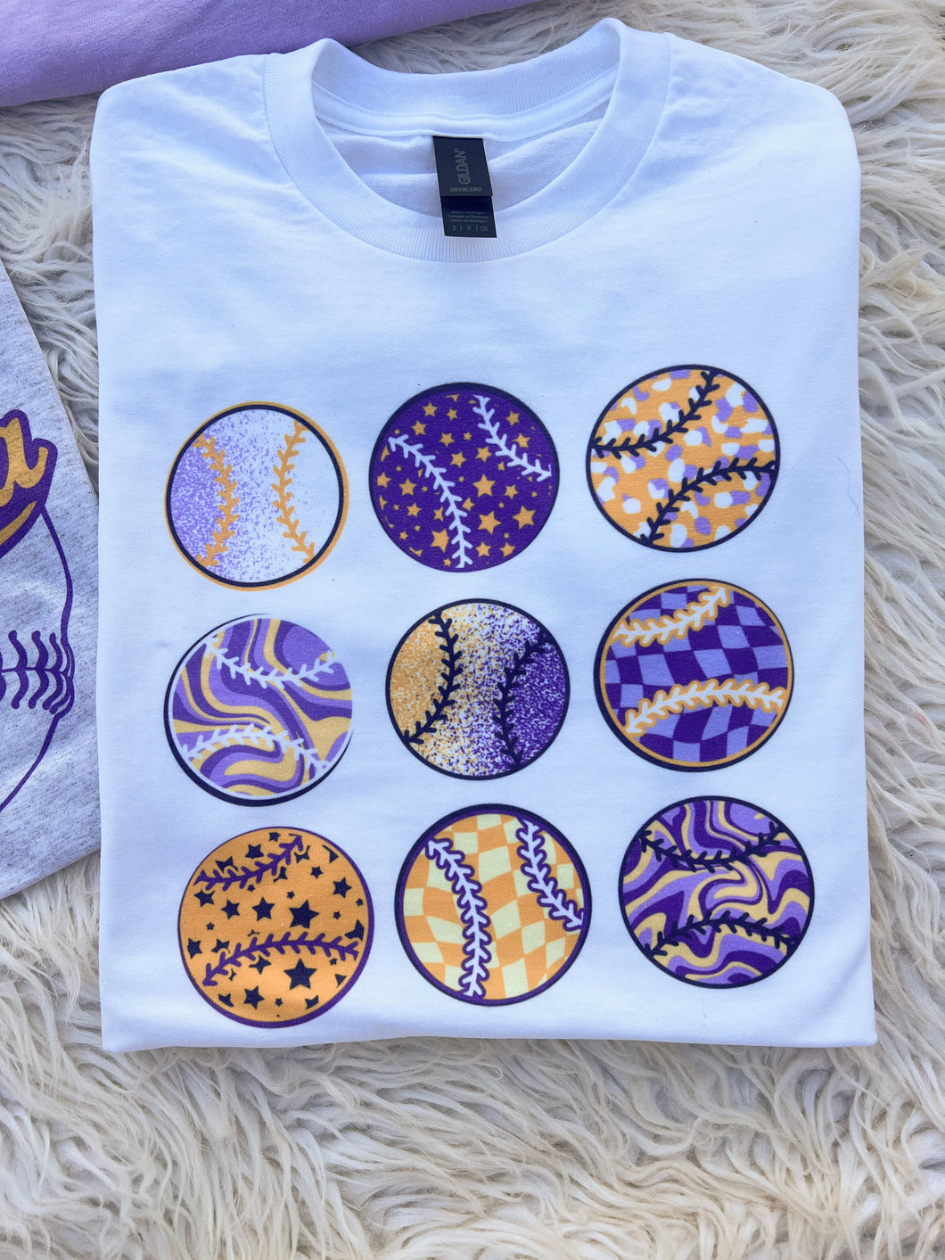 Purple/Gold Baseballs Tee