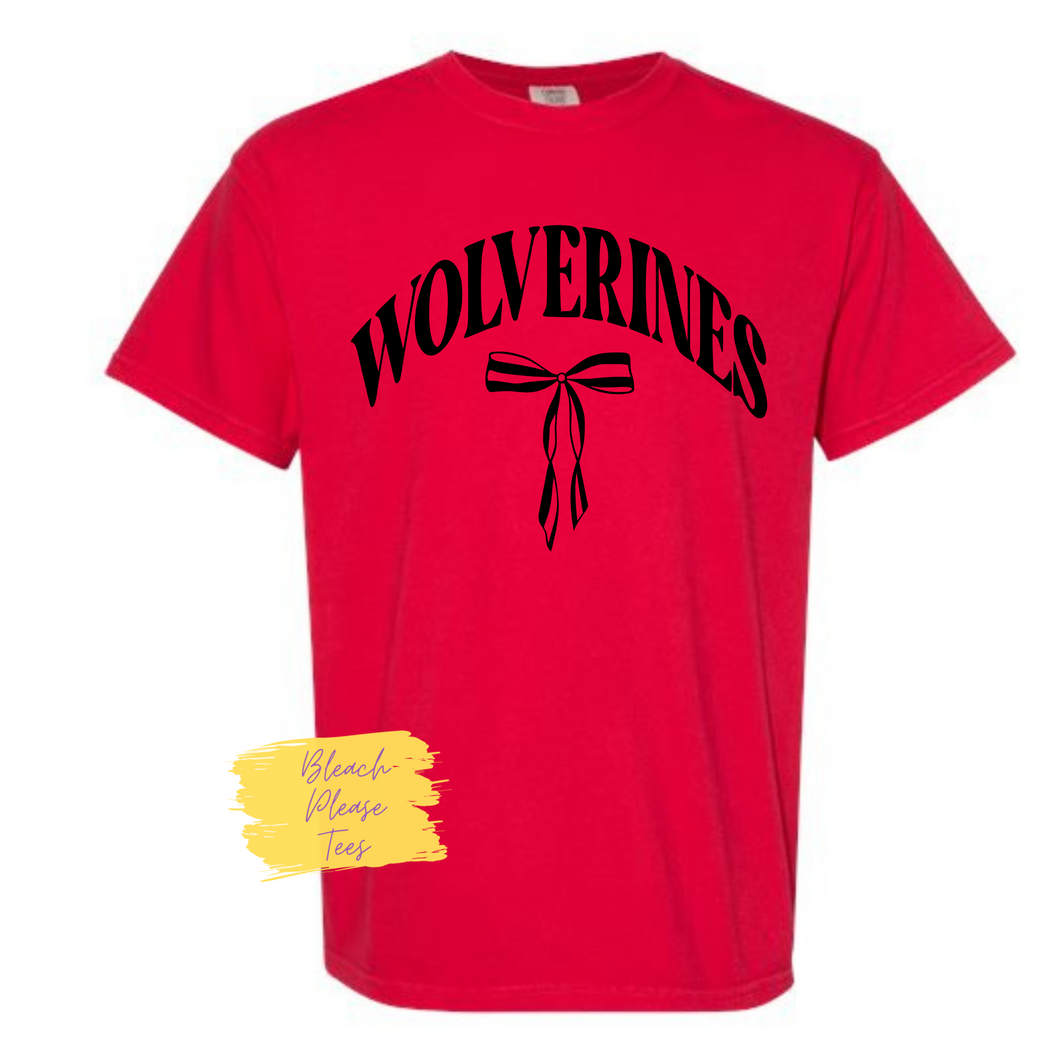 FK White Wolverines Bow Tee