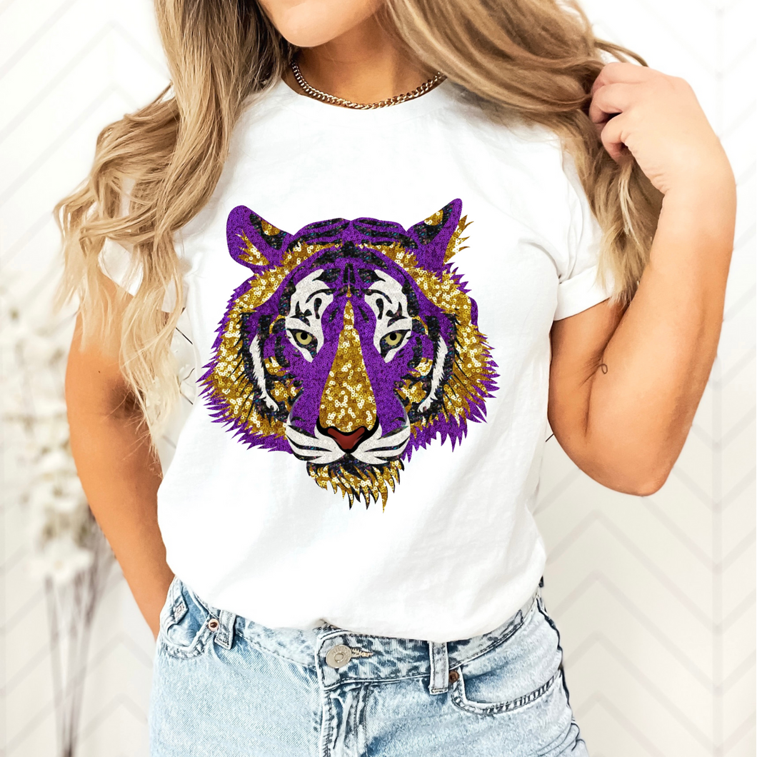 Glitter Tiger Head Tee