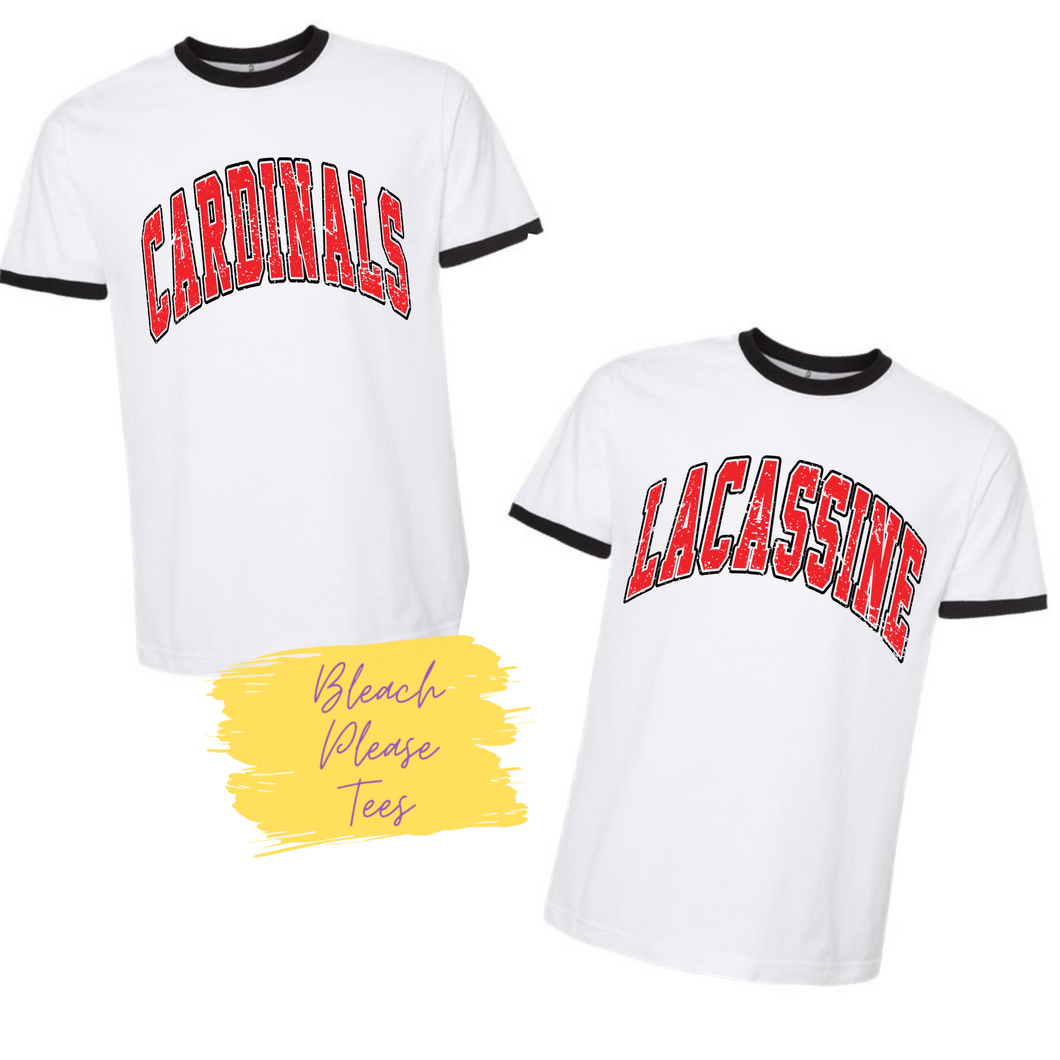 Lacassine Cardinals Ringer Tee